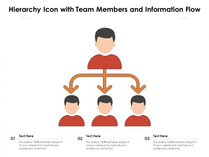 Hierarchy icon with team members and information flow