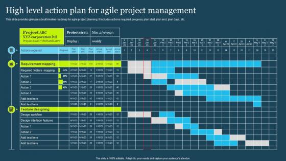 High Level Action Plan For Agile Project Management
