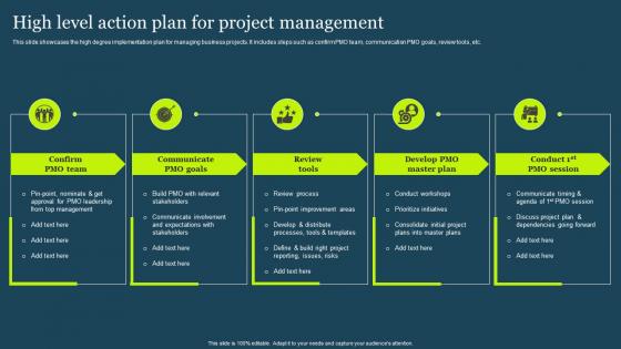High Level Action Plan For Project Management