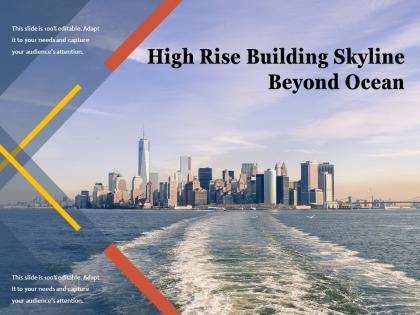 High rise building skyline beyond ocean