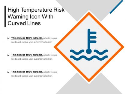 High temperature risk warning icon with curved lines