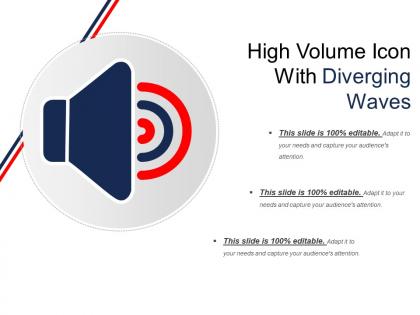 High volume icon with diverging waves