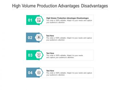 High volume production advantages disadvantages ppt powerpoint presentation styles layouts cpb