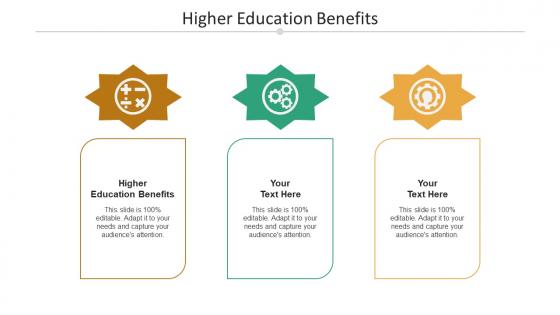 Higher education benefits ppt powerpoint presentation model infographics cpb