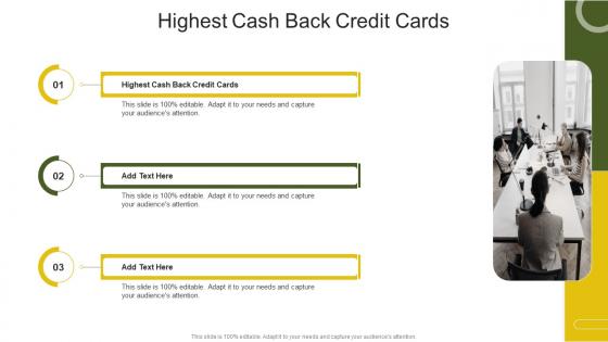 Highest Cash Back Credit Cards In Powerpoint And Google Slides Cpb