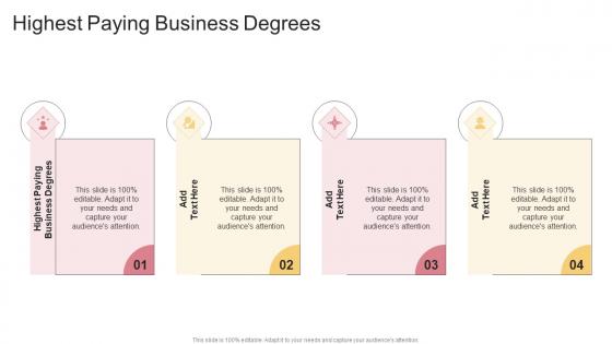 Highest Paying Business Degrees In Powerpoint And Google Slides Cpb