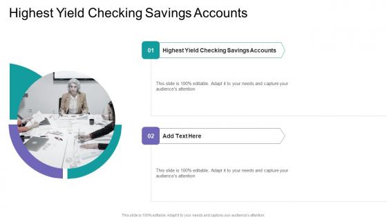 Highest Yield Checking Savings Accounts In Powerpoint And Google Slides Cpb