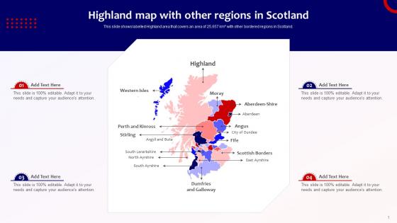 Highland Map With Other Regions In Scotland