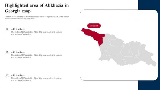 Highlighted Area Of Abkhazia In Georgia Map