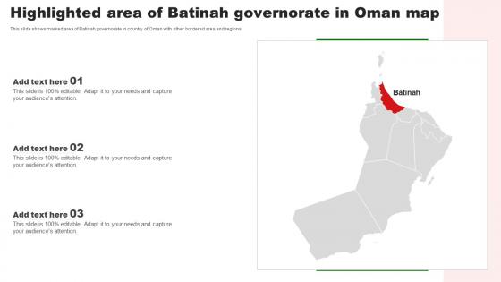 Highlighted Area Of Batinah Governorate In Oman Map