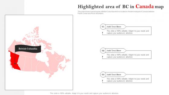 Highlighted Area Of Bc In Canada Map