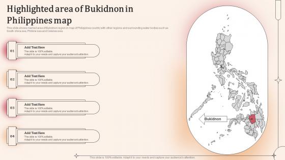 Highlighted Area Of Bukidnon In Philippines Map