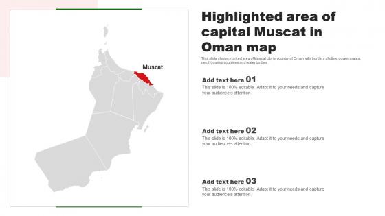 Highlighted Area Of Capital Muscat In Oman Map