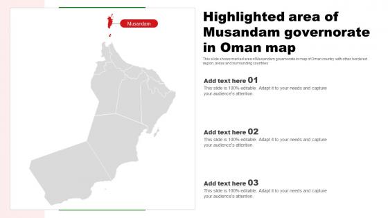Highlighted Area Of Musandam Governorate In Oman Map