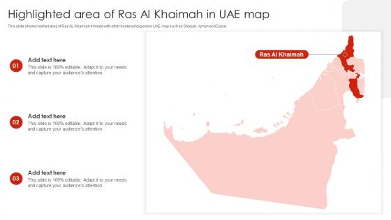 Highlighted Area Of Ras Al Khaimah In UAE Map