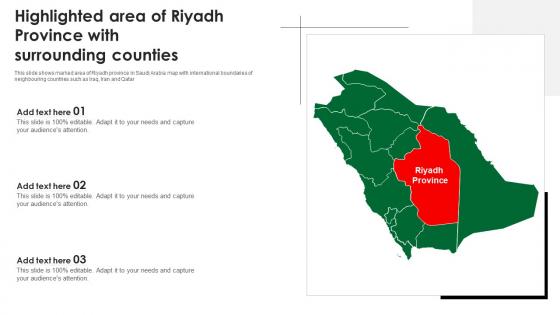 Highlighted Area Of Riyadh Province With Surrounding Counties