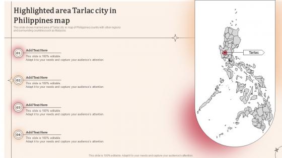 Highlighted Area Tarlac City In Philippines Map