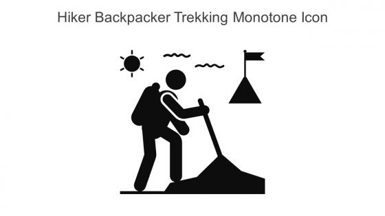 Hiker Backpacker Trekking Monotone Icon In Powerpoint Pptx Png And Editable Eps Format