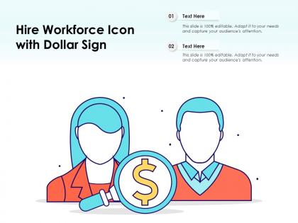 Hire workforce icon with dollar sign