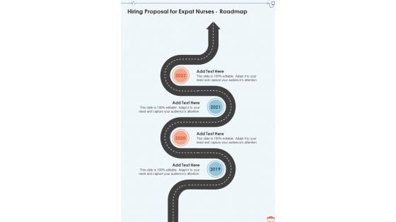 Hiring Proposal For Expat Nurses Roadmap One Pager Sample Example Document