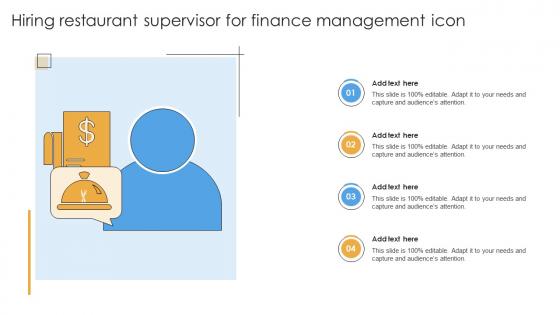 Hiring Restaurant Supervisor For Finance Management Icon