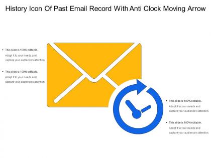 History icon of past email record with anti clock moving arrow