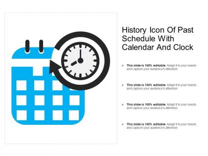 History icon of past schedule with calendar and clock