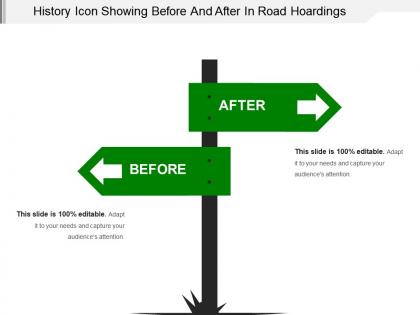 History icon showing before and after in road hoardings
