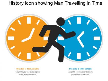 History icon showing man travelling in time