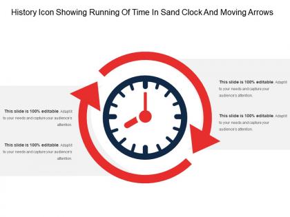 History icon showing running of time in sand clock and moving arrows