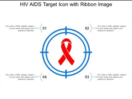Hiv aids target icon with ribbon image