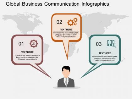 Hj global business communication infographics flat powerpoint design