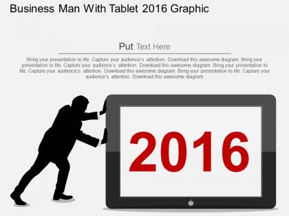 Hl business man with tablet 2016 graphic flat powerpoint design