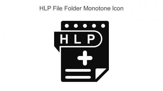 HLP File Folder Monotone Icon In Powerpoint Pptx Png And Editable Eps Format