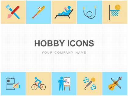 Hobby Icons Art Reading Jumping Basket Writing Sport Painting