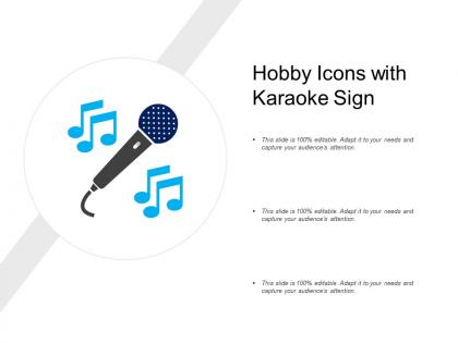 Hobby icons with karaoke sign