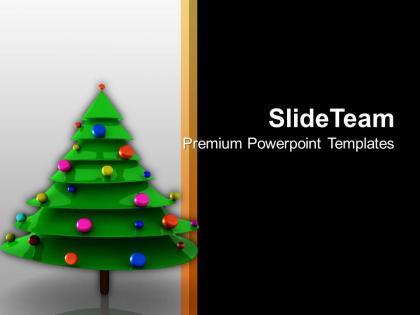 Holidays christmas background tree with bells celebration time templates ppt for slides powerpoint
