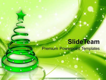 Holidays christmas carol green tree with glowing background powerpoint templates ppt backgrounds