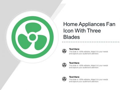 Home appliances fan icon with three blades
