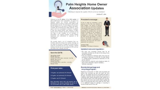 Home Association Newsletter Presentation Report Infographic PPT PDF Document