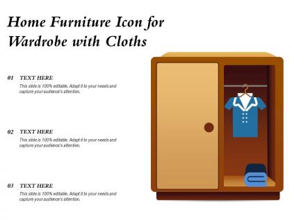 Home furniture icon for wardrobe with cloths