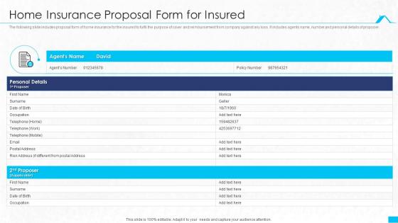 Home Insurance Proposal Form For Insured