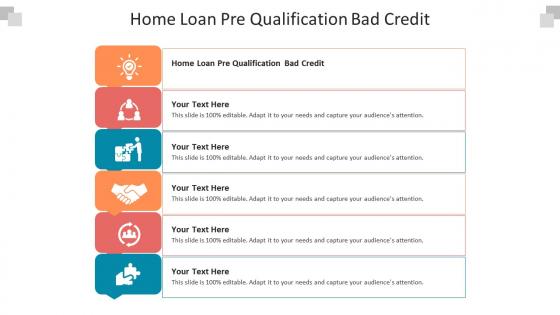Home loan pre qualification bad credit ppt powerpoint presentation examples cpb