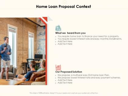 Home loan proposal context ppt powerpoint presentation layouts show