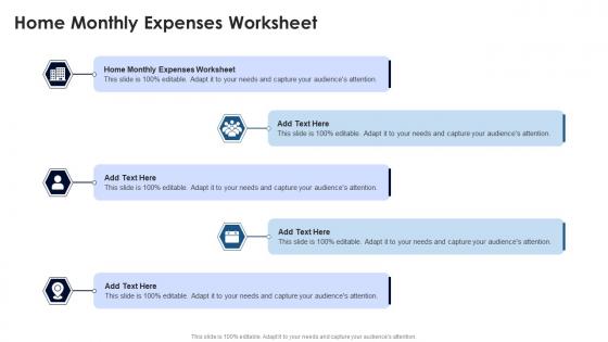 Home Monthly Expenses Worksheet In Powerpoint And Google Slides Cpb
