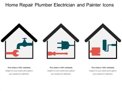 Home repair plumber electrician and painter icons
