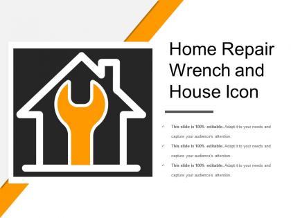 Home repair wrench and house icon
