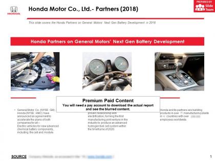 Honda motor co ltd partners 2018