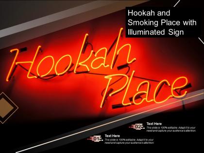 Hookah and smoking place with illuminated sign