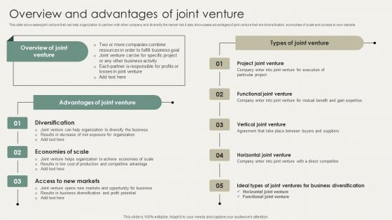 Horizontal And Vertical Business Overview And Advantages Of Joint Venture Strategy SS V